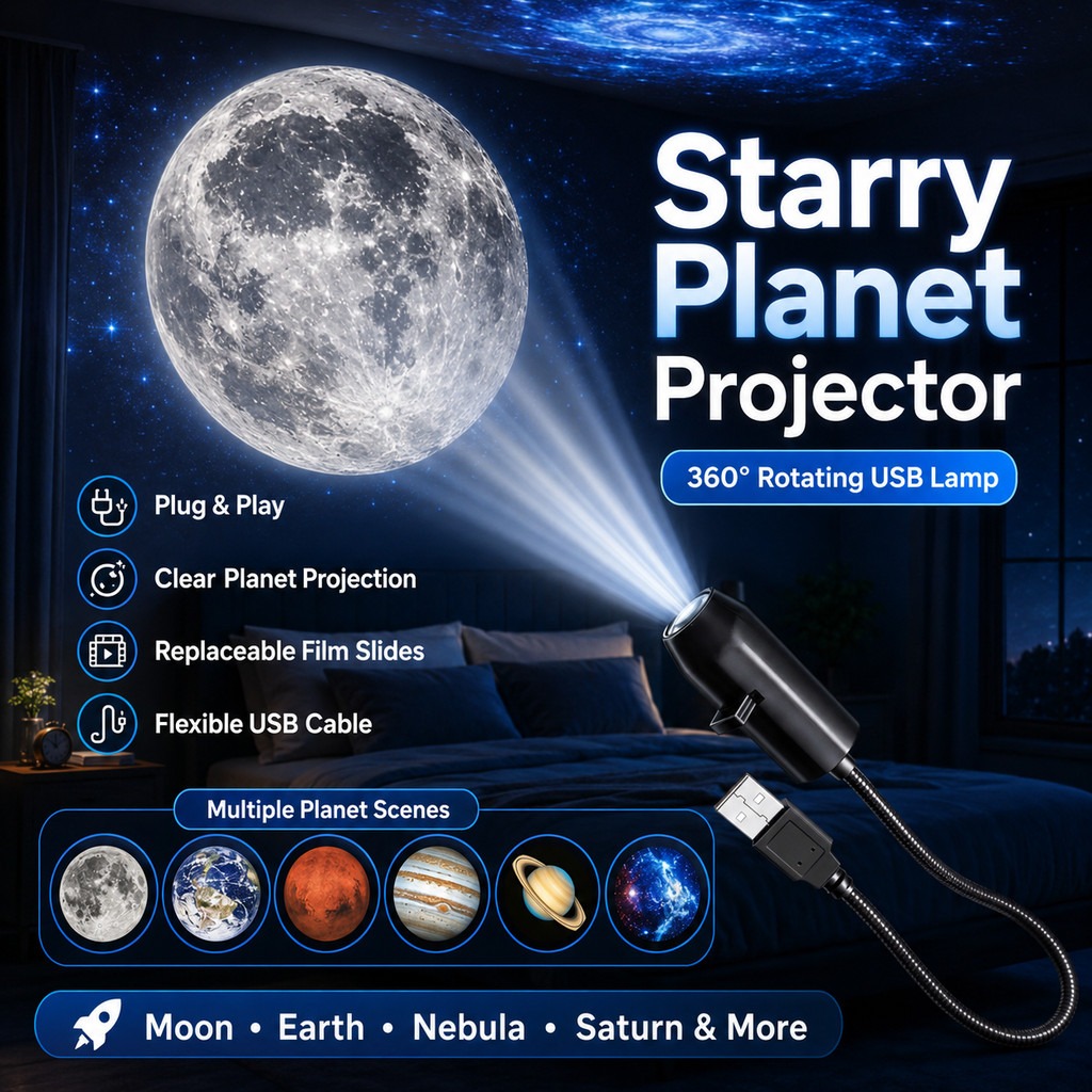 USB Ceiling Moon Earth Projector