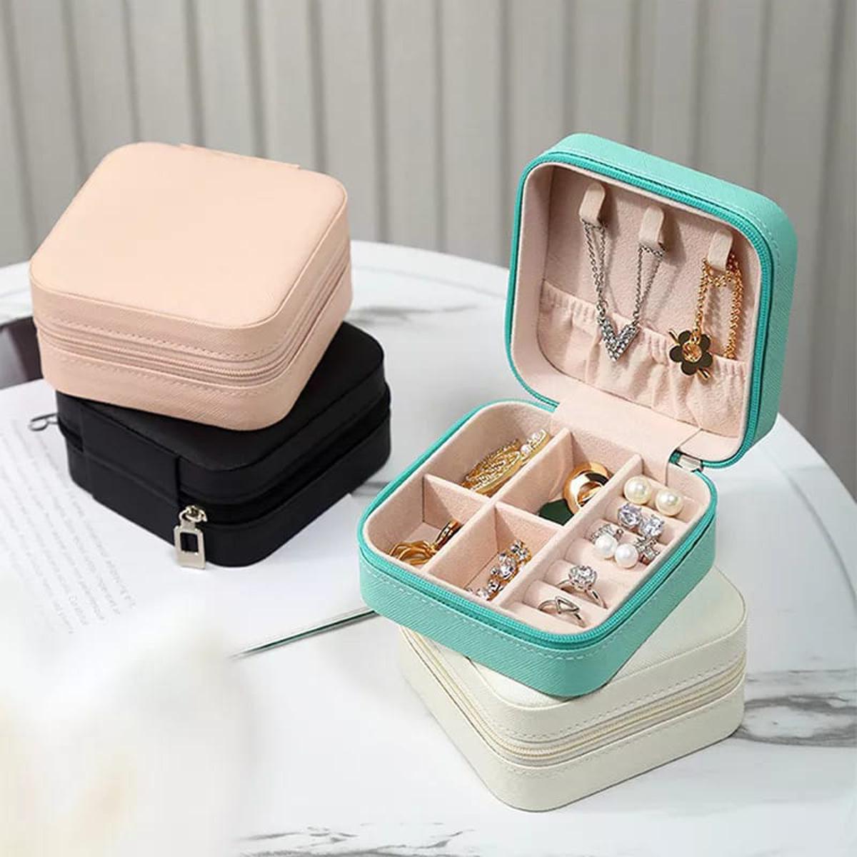 Portable Faux Leather Jewellery Organizer Box
