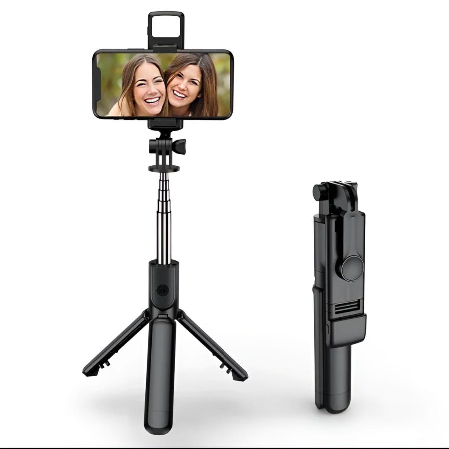 R1S Bluetooth Selfie Stick Tripod with Remote & LED Light
