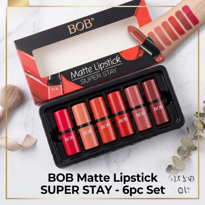 6 Pcs Bob Matte High Pigmented Lipstick Set